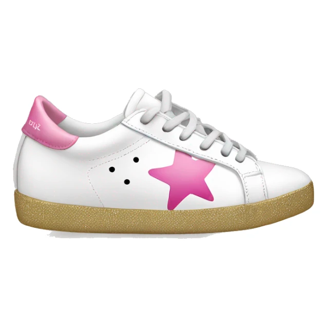 Golden goose sneakers, white with pink star sticker
