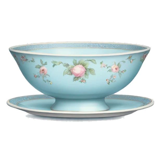 vintage pastel blue china dish sticker