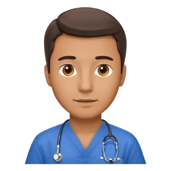 men doctor with wear blue scrub sticker