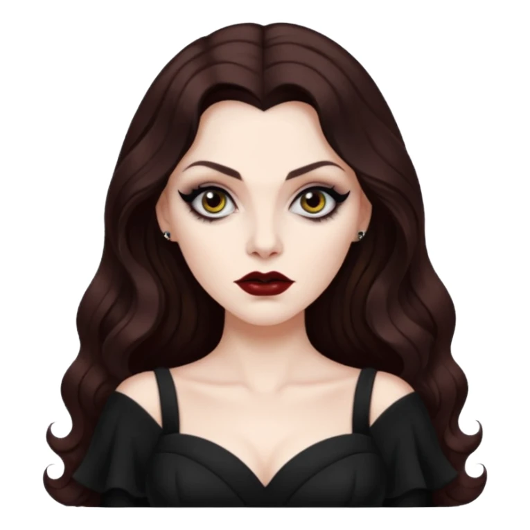 vampira cabelo ondulado longo marrom legal sticker