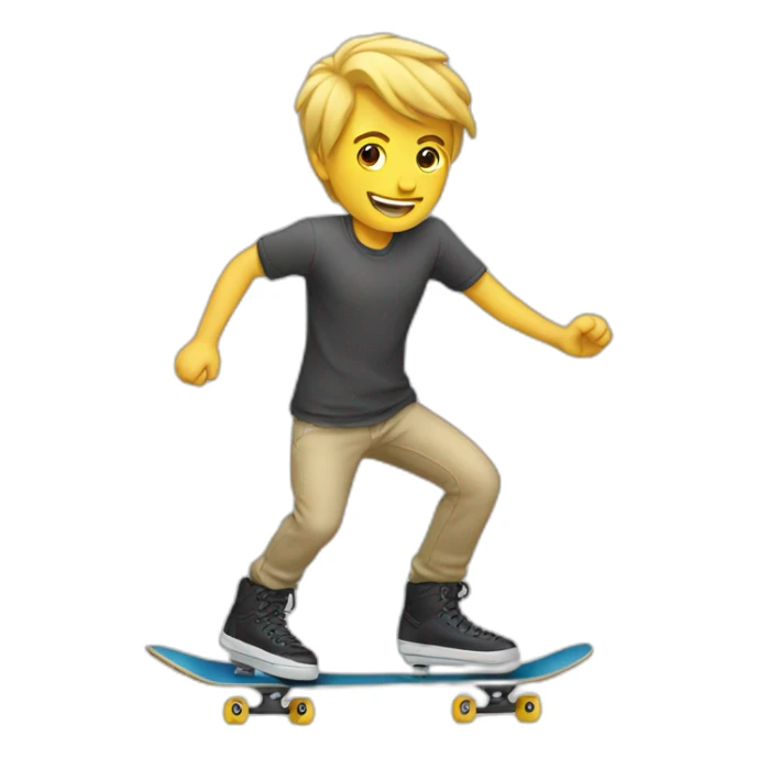 Homme blond sur un skate sticker