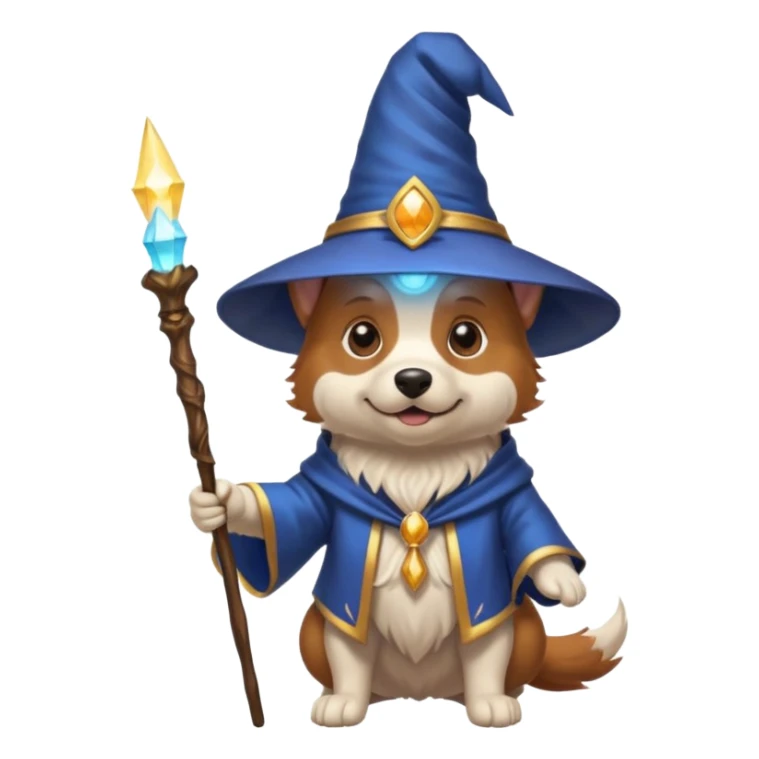 Dog wizard sticker