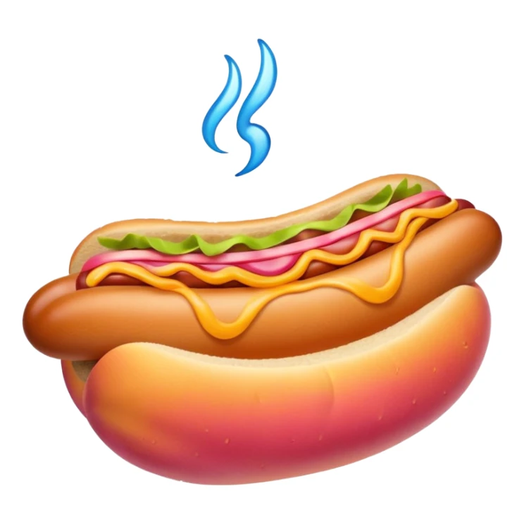 hot dog inside of peach sticker
