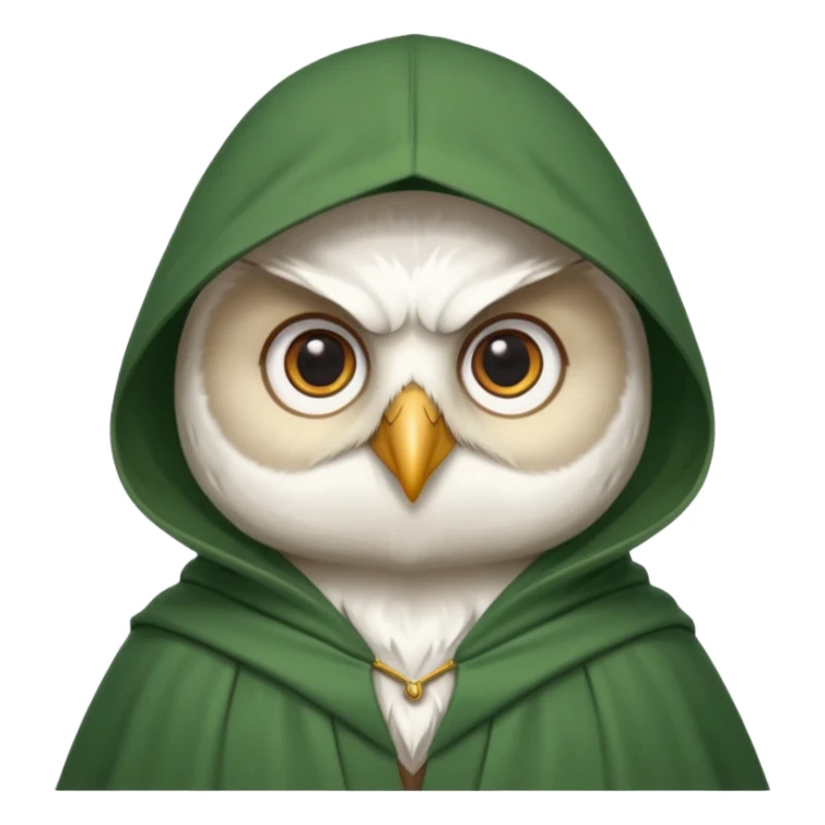 white owl professor in green cloak  sticker
