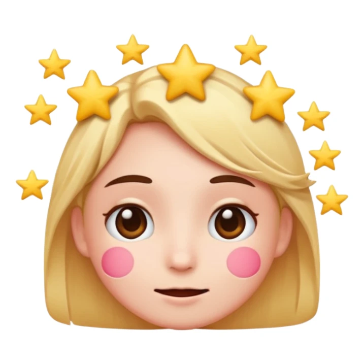 𝔅𝔩𝔲𝔰𝔥𝔦𝔫𝔤 𝔢𝔪𝔬𝔧𝔦 𝔣𝔞𝔠𝔢 𝔴𝔦𝔱𝔥 𝔰𝔱𝔞𝔯𝔰 𝔞𝔯𝔬𝔲𝔫𝔡 𝔱𝔥𝔢 𝔥𝔢𝔞𝔡 sticker