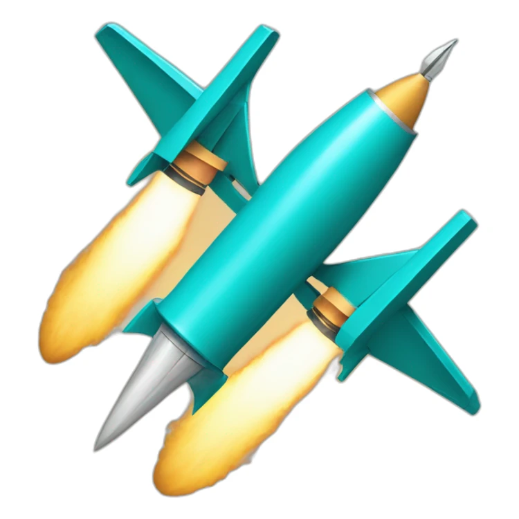 un double missile vivant de couleur bleu turquoise sticker