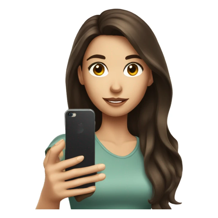 Brunette Girl taking selfie with her phone sticker