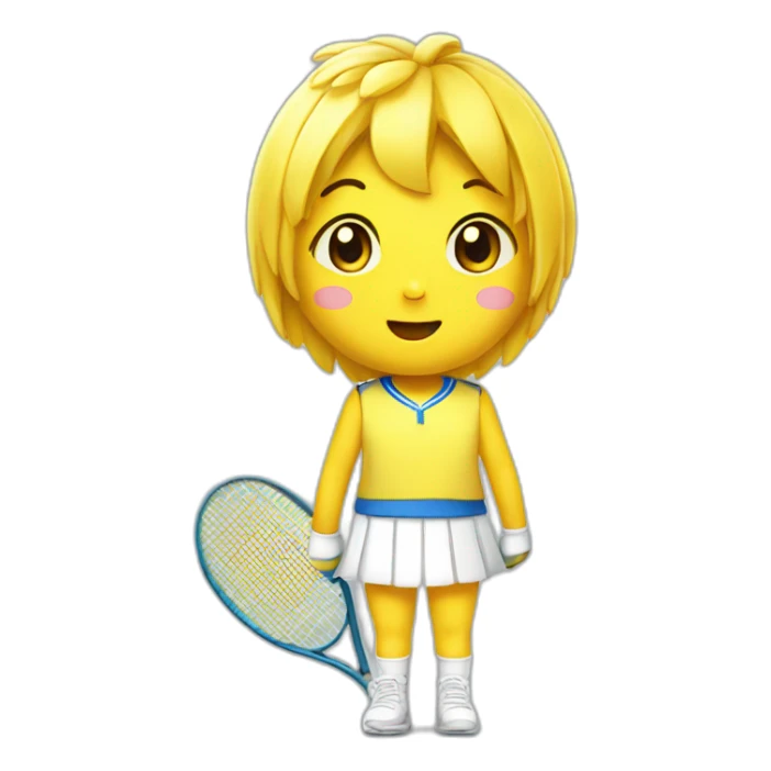kawaii cute banana in tennis uniform sticker