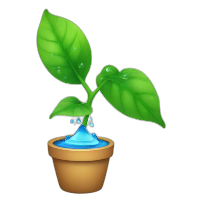 plant and a drop of water sticker
