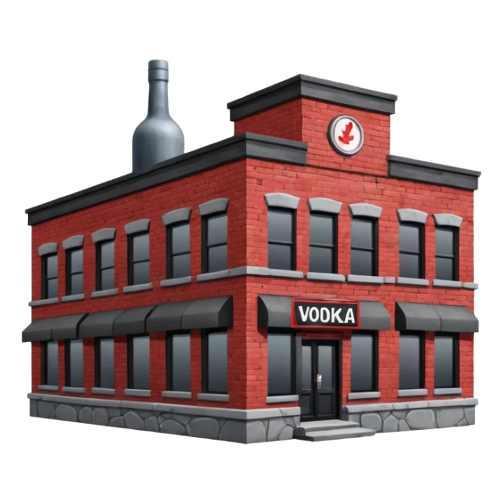 The dark building of the vodka store sticker
