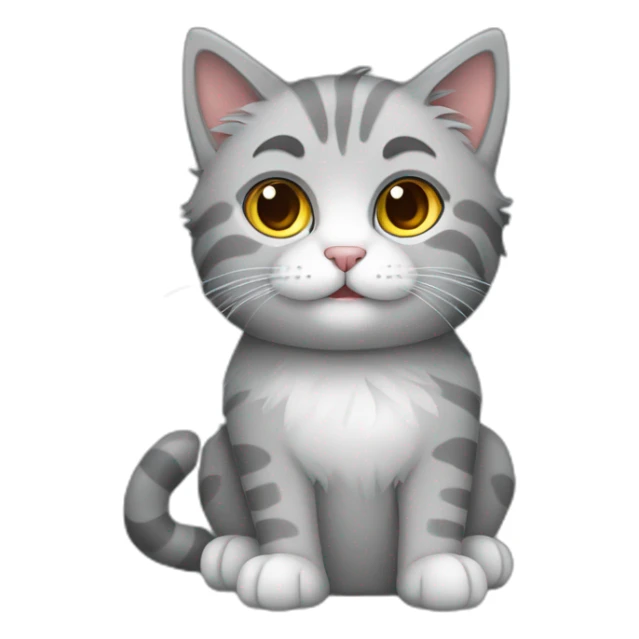 grey fluffy cat-veterinarian sticker