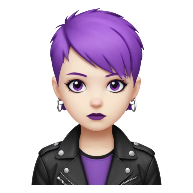 Cool Punk with Short Purple Hair sticker