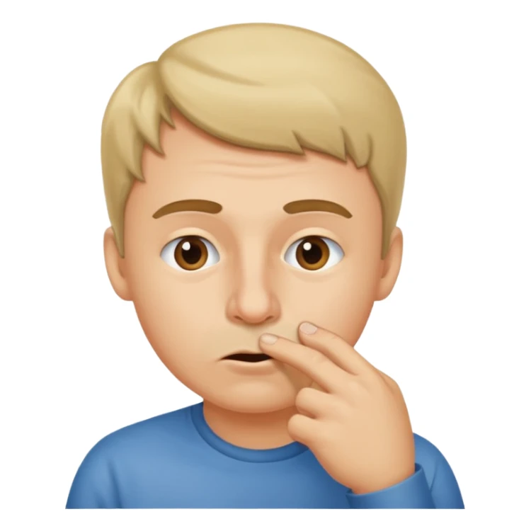 Create an emoji that is picking his nose make it a circle emoji  sticker