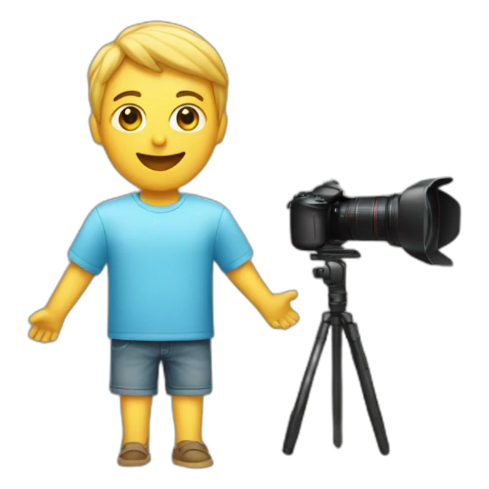 a human presenting a tee shirt in front of a camera sticker