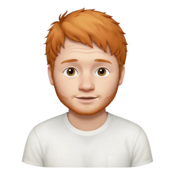 Ed Sheeran wear white shirt sticker