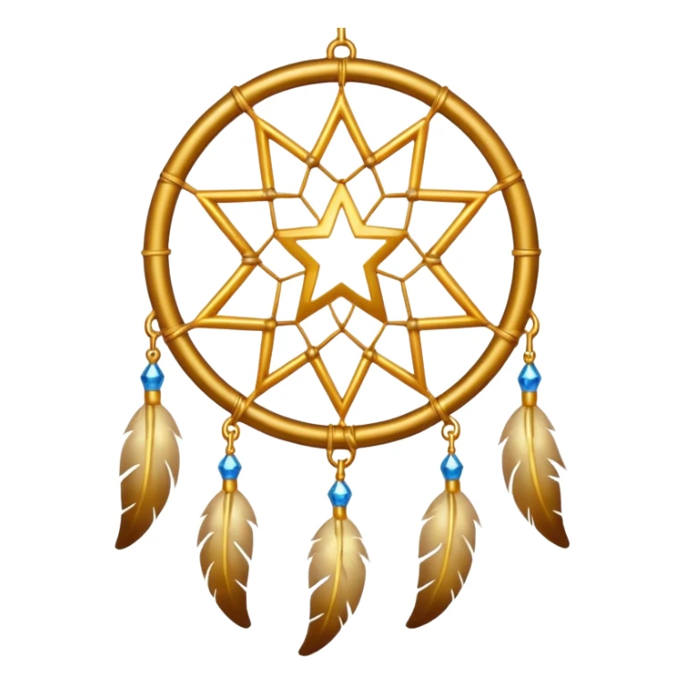 Star-shaped golden bright divine shimmering shiny sparkly glittery glowing glossy dreamcatcher  sticker