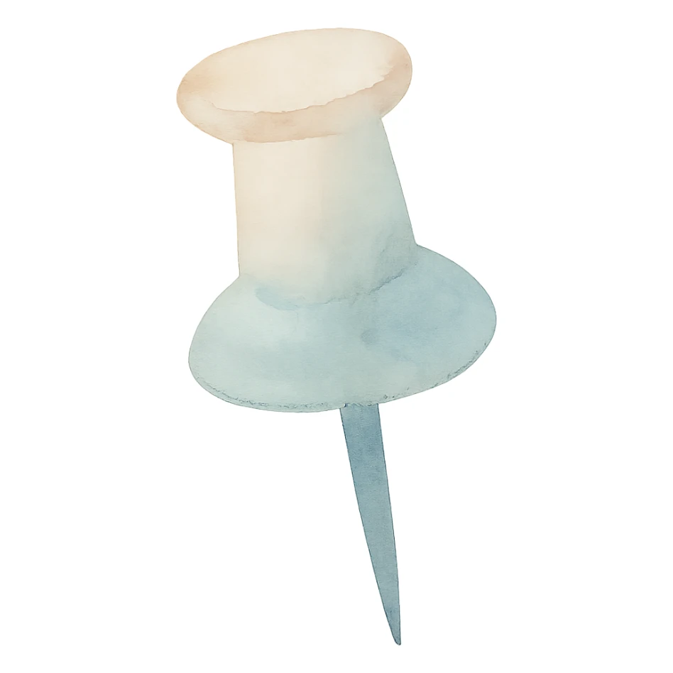 pin needle, watercolor art style sticker