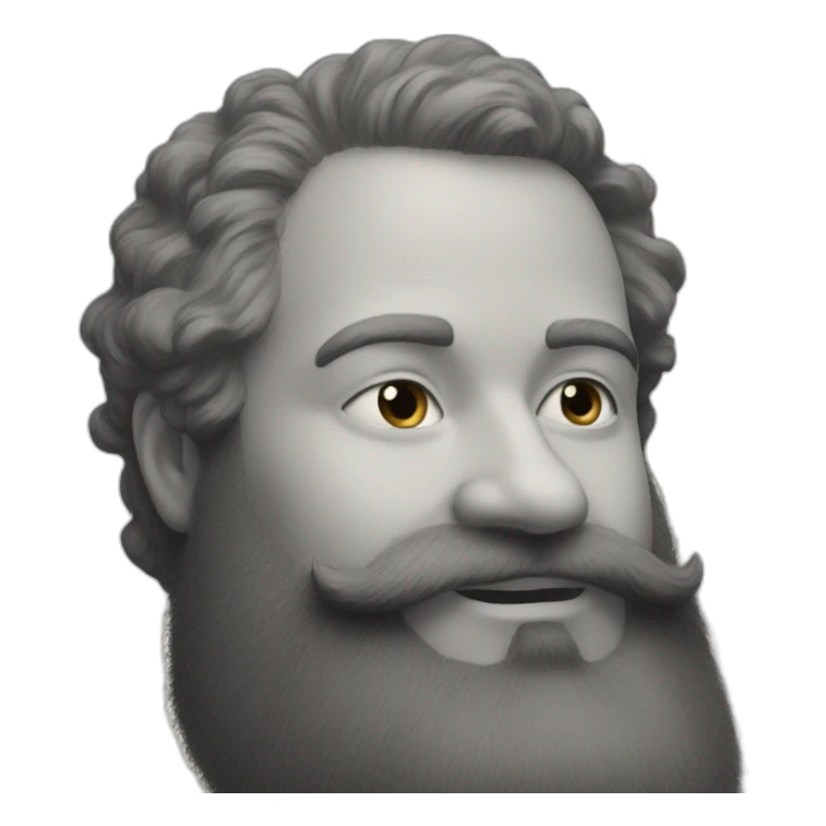 Shiloutte of a beard man, painted only with pencil sticker