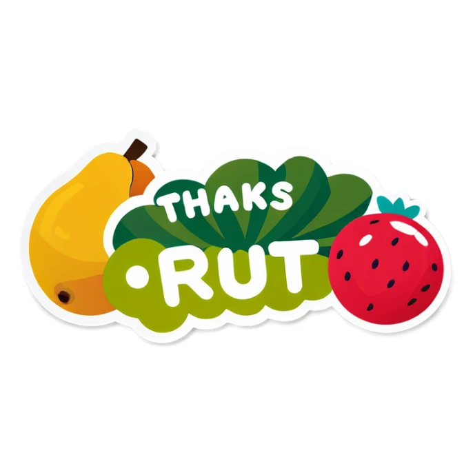 Thanks ya fruit sticker