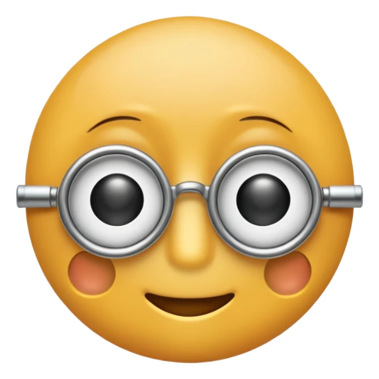 Front view monocle emoji, fully visible and centered.
Apple iOS emoji–style with smooth, rounded, slightly inflated shapes.
Soft 3D emoji look with gentle depth and polished finish.
Lens is solid white, flat, no transparency or gradient.
Clean isolated object, no background, PNG cut-out style. sticker