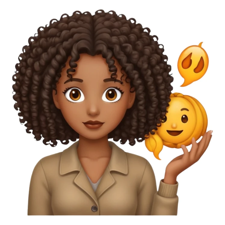 pretty black girl with curly hair sticker