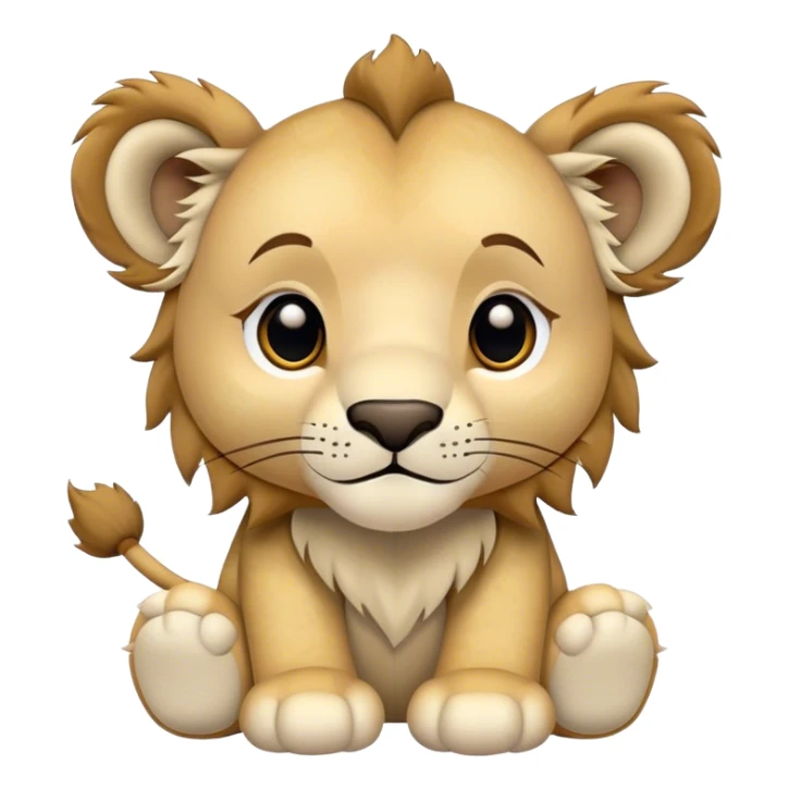 Cuddly soft toy lion cub sticker