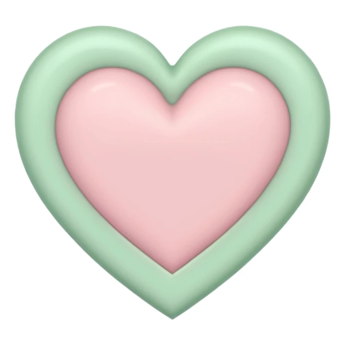 A half pastel green half pastel pink heart sticker