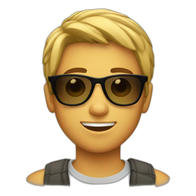 Teenage boy with sunglasses sticker