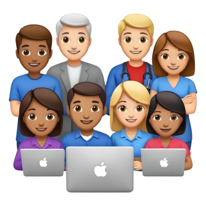 team of diverse people working together sticker