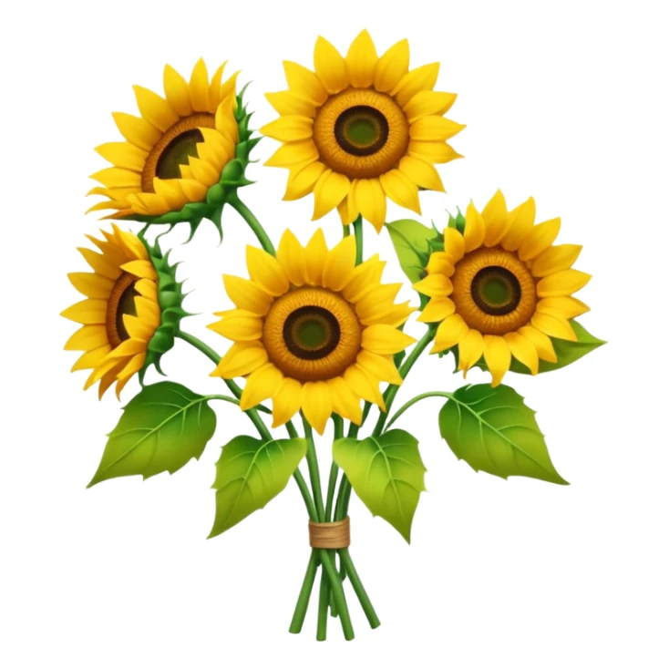 bouquet of 5 sunflower sticker
