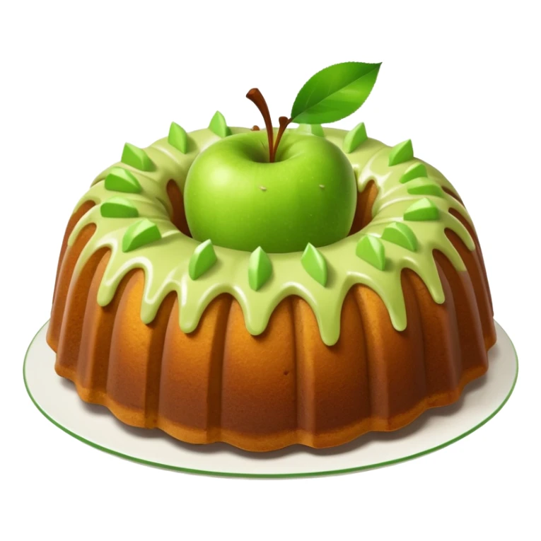 Bundt cake with green apple pieces sprinkled on top  sticker
