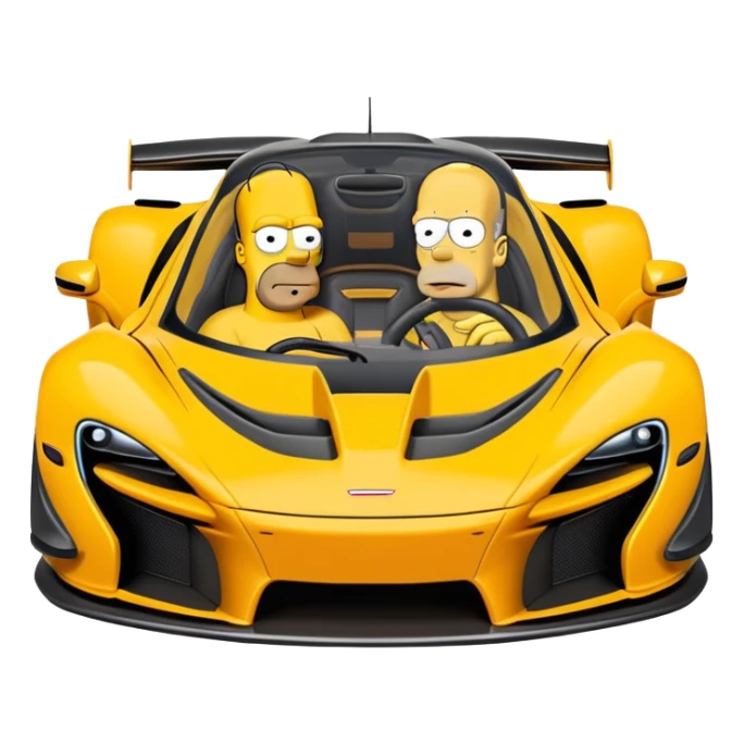 Homer Simpson dans une McLaren senna sticker