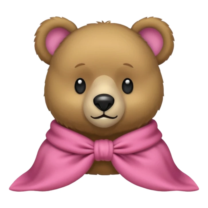 Ein süßer teddybär der mit einer hellrosanen decke zugedeckt ist und eine Schleife am Ohr hat sticker