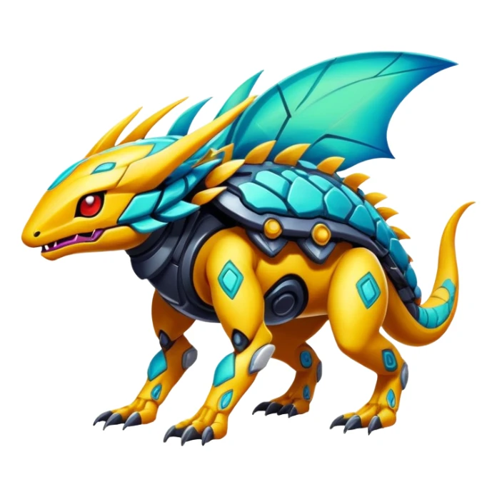  exotic tropical cyber-Protogen-Fakémon-Pokémon-Vernid-creature sticker