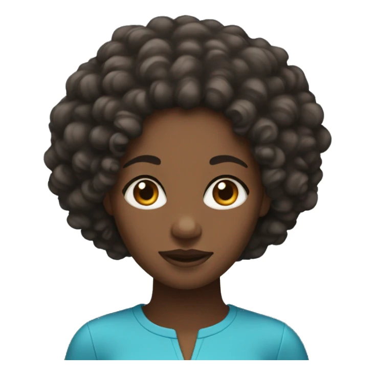black woman with curly hair and blu eyes  sticker