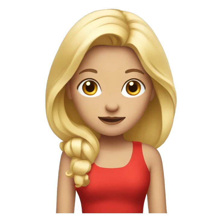 blonde girl in a red open dress sticker