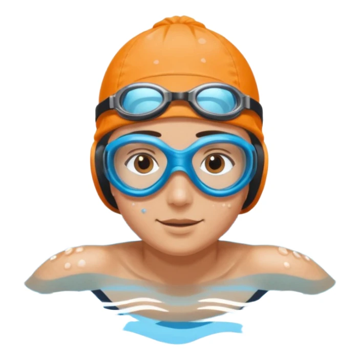 person swimming laps in pool zoomed out showing lap swiming back stroke sticker