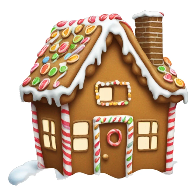 Gingerbread house with snow on top of it  sticker