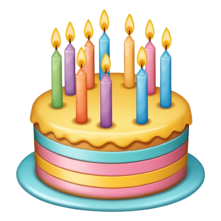 pastel de cumpleaños con colores vivios sticker