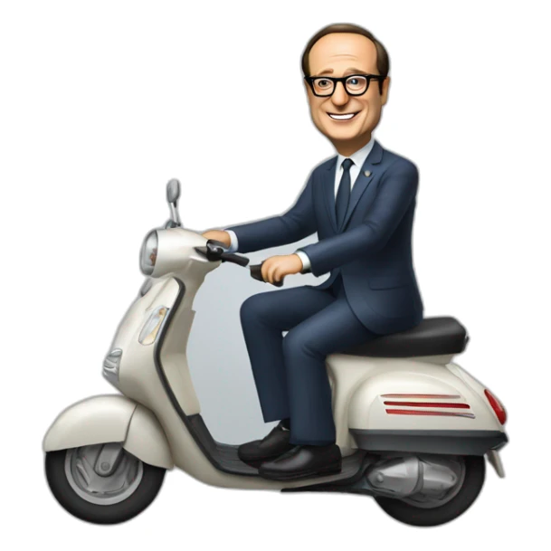 françois hollande sur un scooter sticker