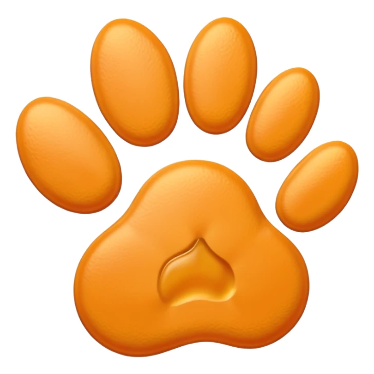 a very light pale pastel yellowy orange pawprint sticker