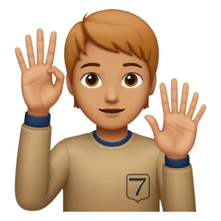 Make a person holding up one hand 6 and the outher a 7 sticker