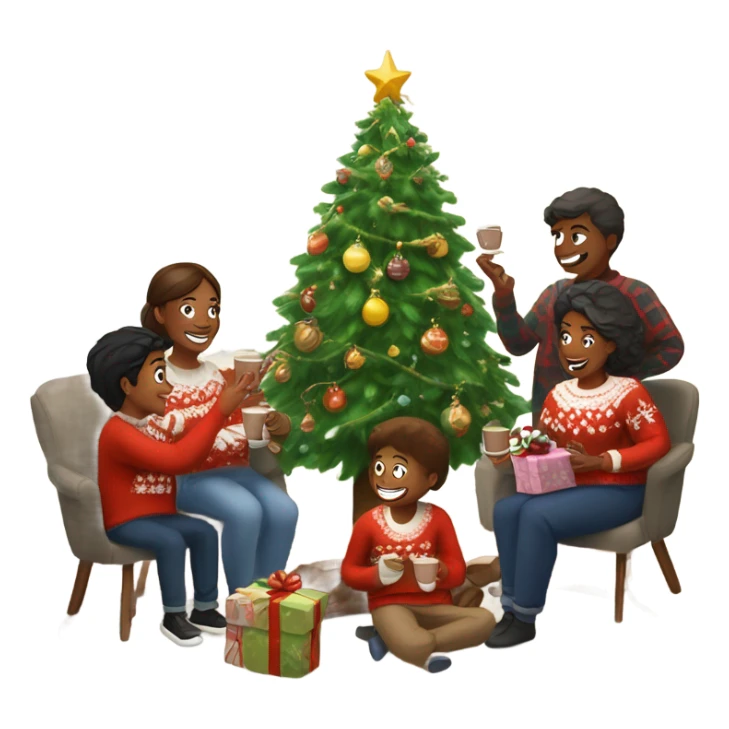 christmas moment with family  sticker