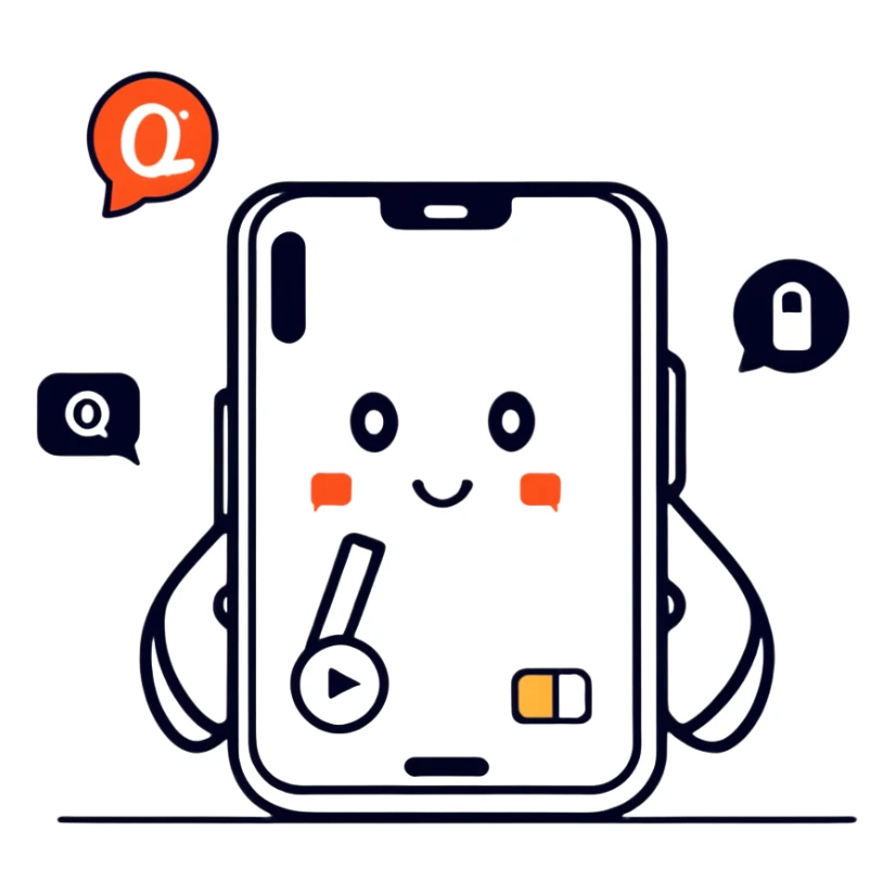 social media addiction with person staring at phone surrounded by notification symbols sticker