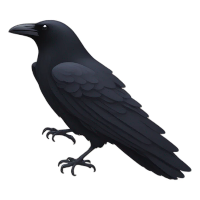 A minimalist raven with its wings spread wide sticker