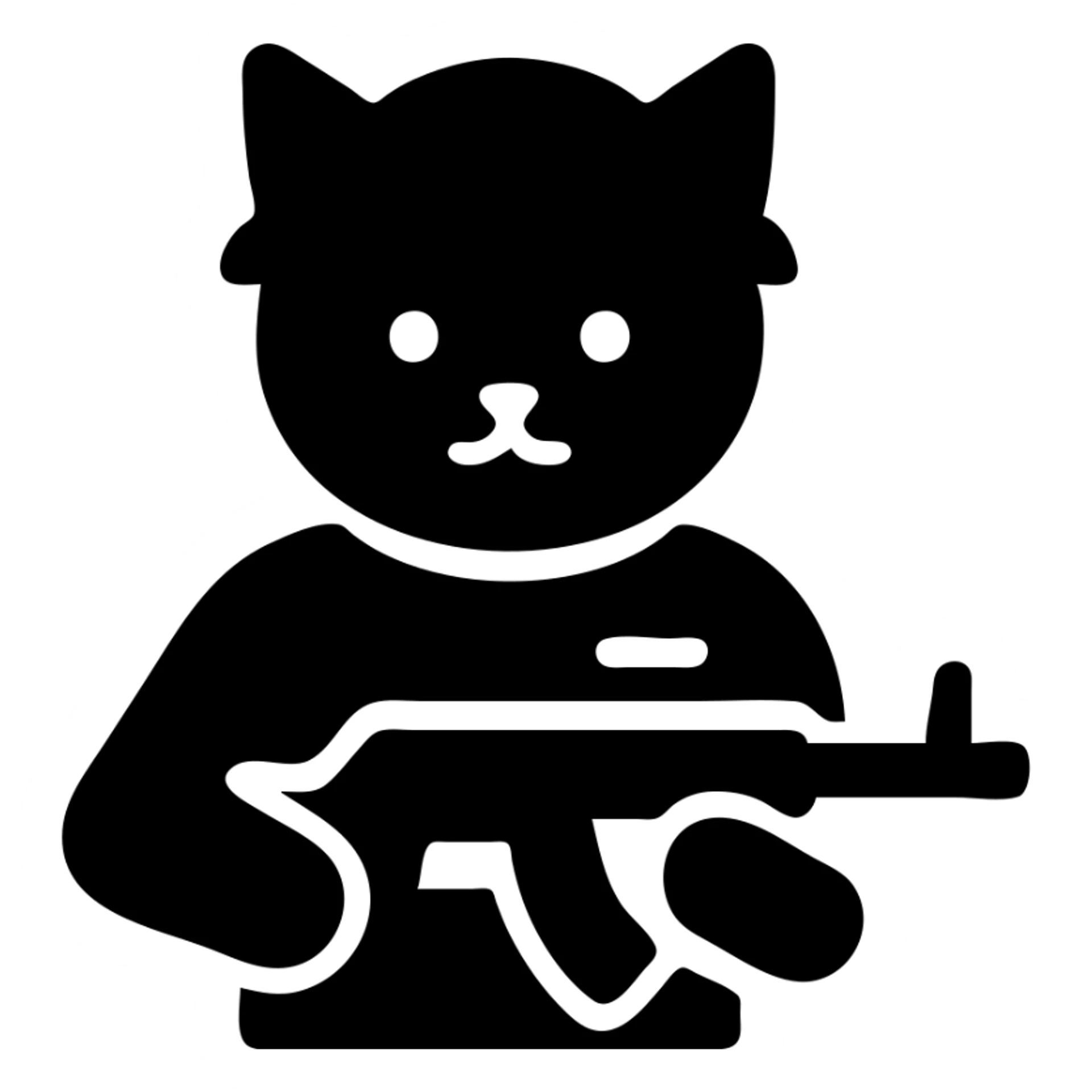 A cat with a gun serving in the ZSU sticker