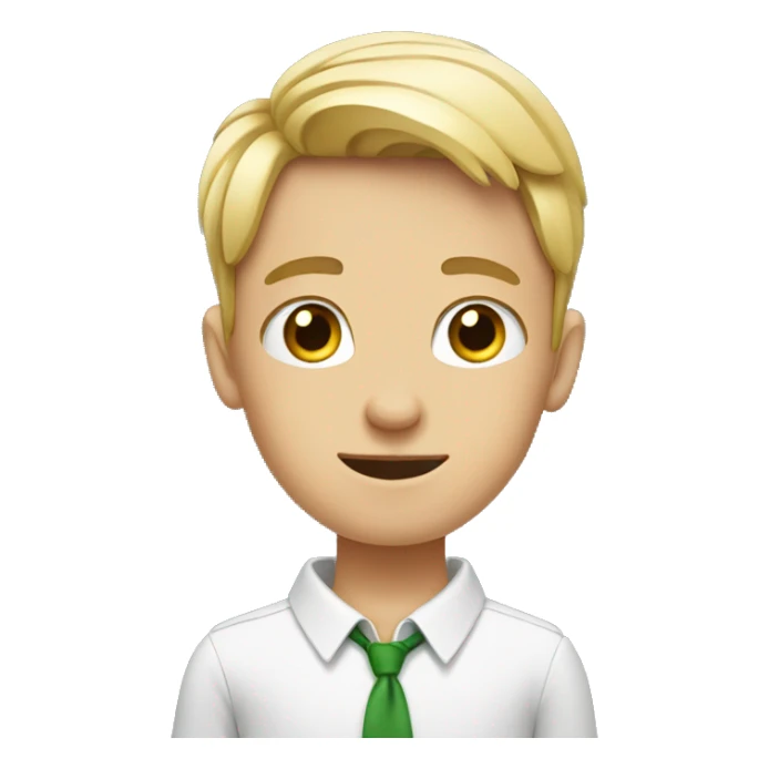 young white boy at marketing with a bow sticker