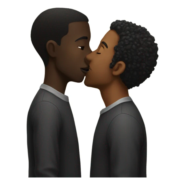 Black man kissing black man sticker