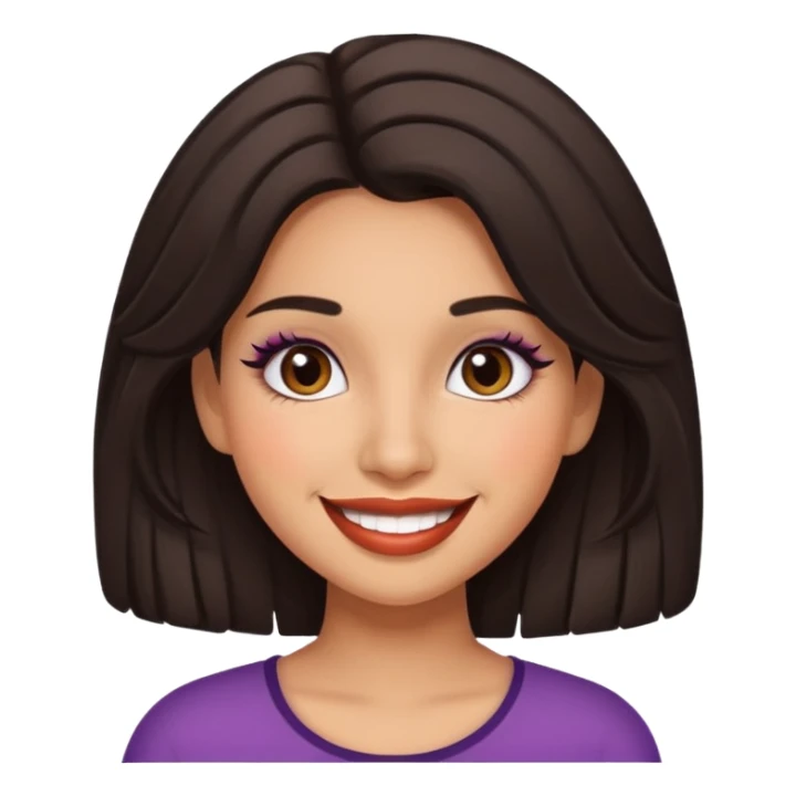 A latina girl wearing big lashes and cute makeup sticker