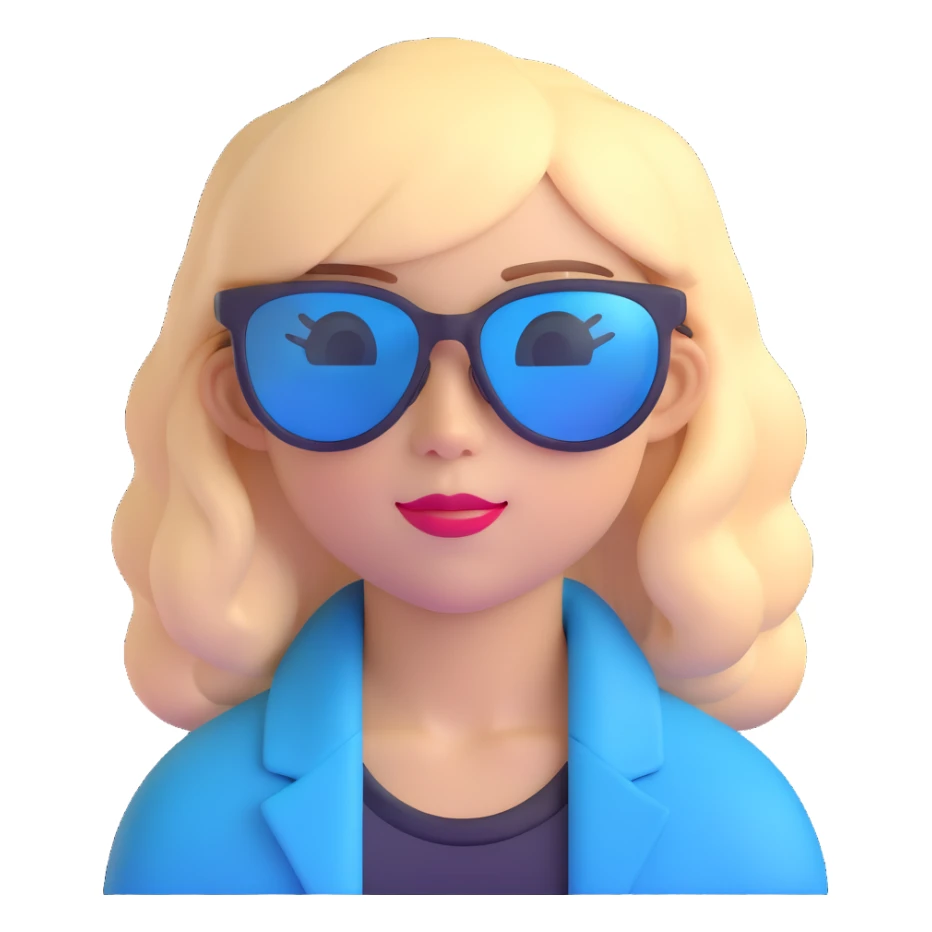 girl with blue sunglasses sticker
